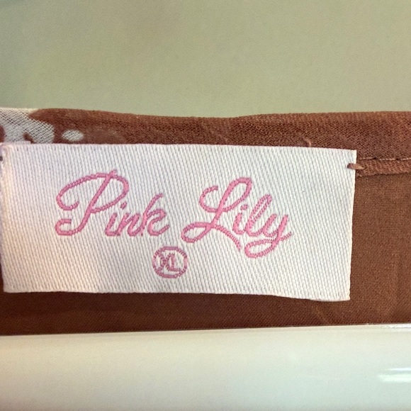 Pink Lily Brown Floral Long Sleeve Dress - Picture 2 of 3